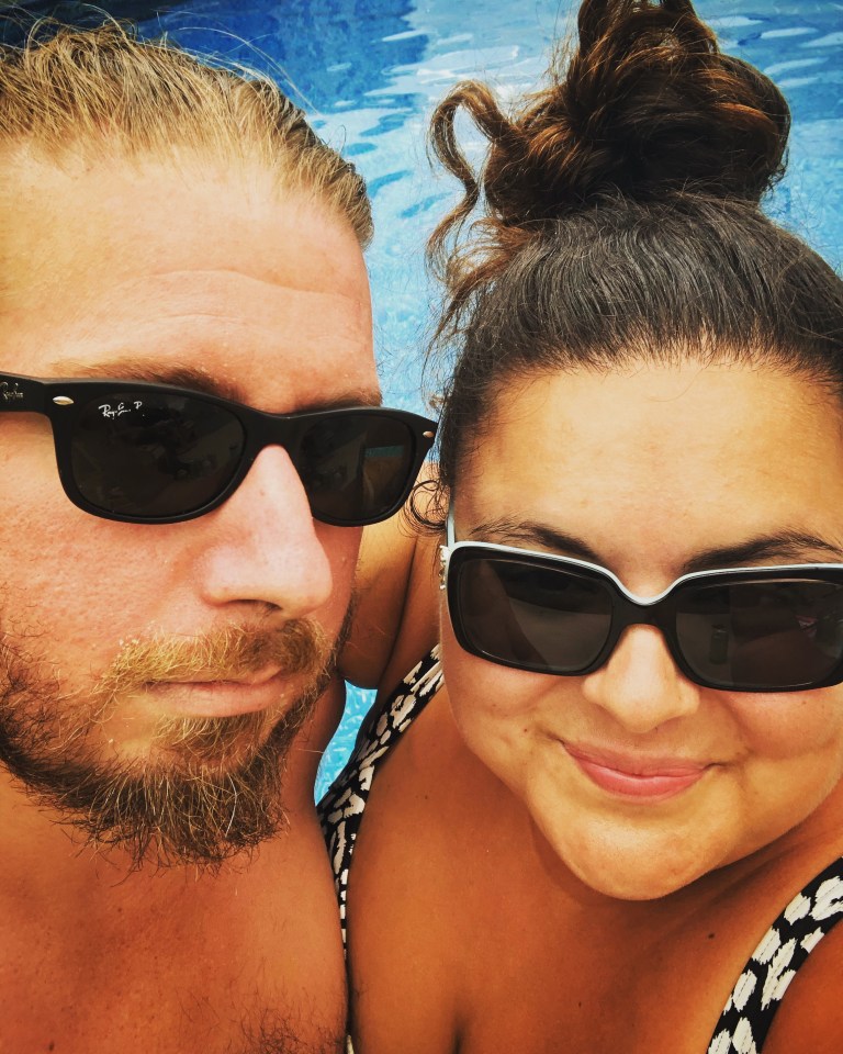 Dr. MC & her husband poolside